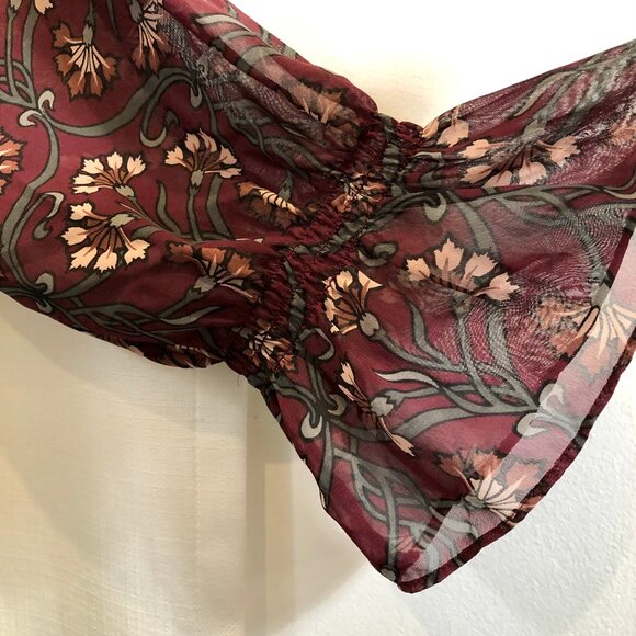 Plus Size Lane Bryant Collection Sheer Floral Blouse - Picture 7 of 9